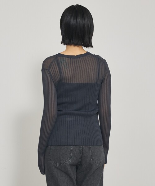 qualite（カリテ）の「【スヌード取り外し可能】ワイドリブシアースヌードニット/2WAY/秋服/冬服（ニット/セーター・レディース・ダークオレンジ/ブルー/チャコールグレー・フリー）」の16枚目の写真