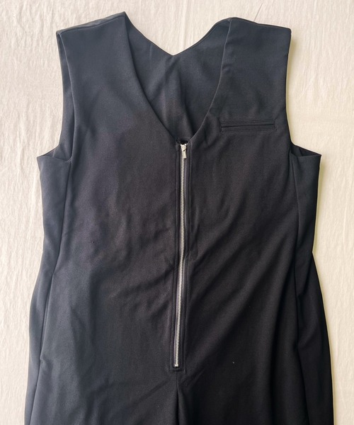 Q（キュー）の「セルフカットオールインワン（サロペット/オーバーオール・レディース・ブラック/キャメル・MEDIUM）」の9枚目の写真