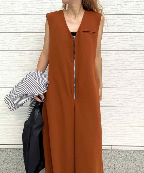 Q（キュー）の「セルフカットオールインワン（サロペット/オーバーオール・レディース・ブラック/キャメル・MEDIUM）」の21枚目の写真