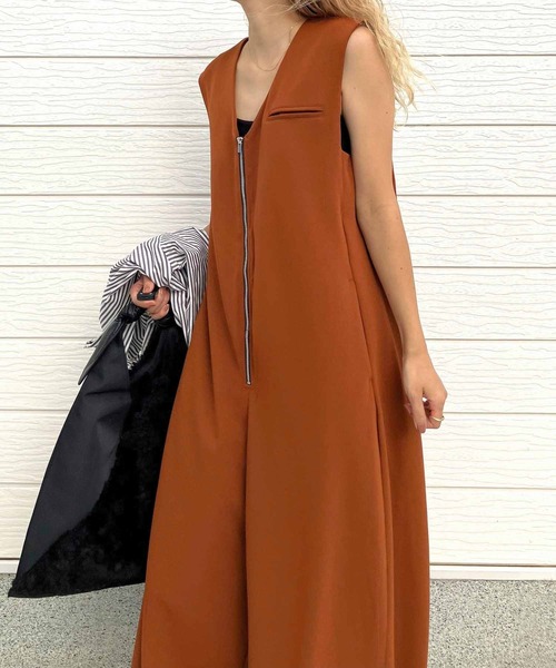 Q（キュー）の「セルフカットオールインワン（サロペット/オーバーオール・レディース・ブラック/キャメル・MEDIUM）」の22枚目の写真