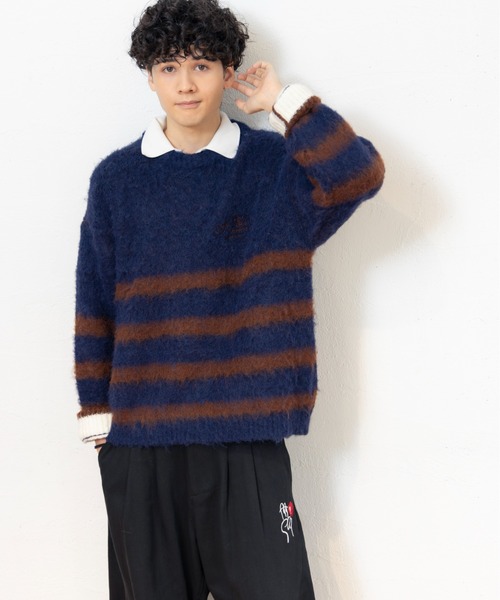 HALF-STRIPE KNIT / ハーフストライプニット（ニット/セーター