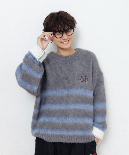 HALF-STRIPE KNIT / ハーフストライプニット（ニット/セーター