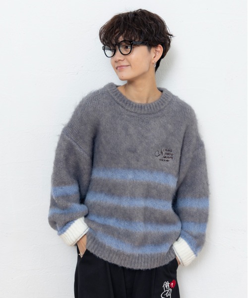 HALF-STRIPE KNIT / ハーフストライプニット（ニット/セーター