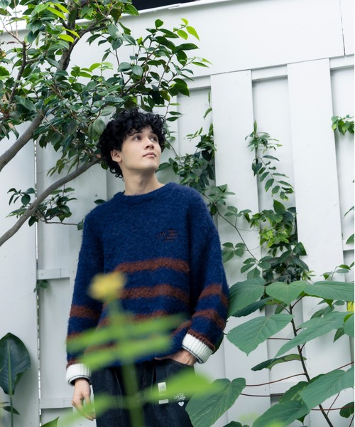 kaoyorinakami(カオヨリナカミ)の「HALF-STRIPE KNIT / ハーフストライプニット(ニット/セーター・メンズ・ネイビー/グレー・X-LARGE/LARGE/MEDIUM/SMALL)」の16枚目の写真