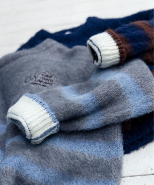kaoyorinakami(カオヨリナカミ)の「HALF-STRIPE KNIT / ハーフストライプニット(ニット/セーター・メンズ・ネイビー/グレー・X-LARGE/LARGE/MEDIUM/SMALL)」の22枚目の写真