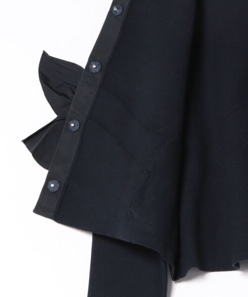 Marilyn Moon（マリリンムーン）の「spiral taffeta raffle knit jacket（その他アウター・レディース・ブラック/ネイビー・FREE）」の3枚目の写真
