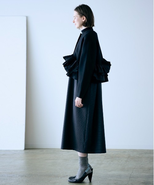 Marilyn Moon（マリリンムーン）の「spiral taffeta raffle knit jacket（その他アウター・レディース・ブラック/ネイビー・FREE）」の15枚目の写真