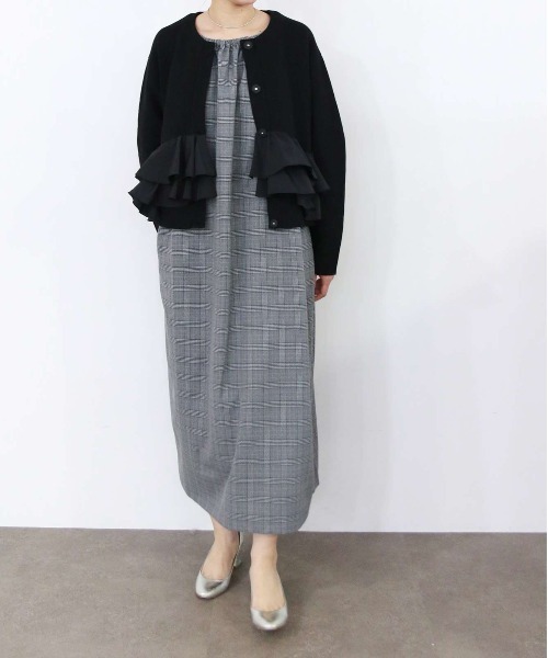 Marilyn Moon（マリリンムーン）の「spiral taffeta raffle knit jacket（その他アウター・レディース・ブラック/ネイビー・FREE）」の8枚目の写真