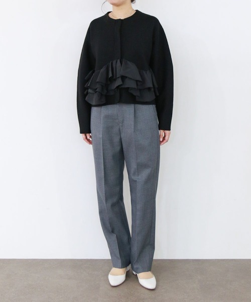 Marilyn Moon（マリリンムーン）の「spiral taffeta raffle knit jacket（その他アウター・レディース・ブラック/ネイビー・FREE）」の11枚目の写真