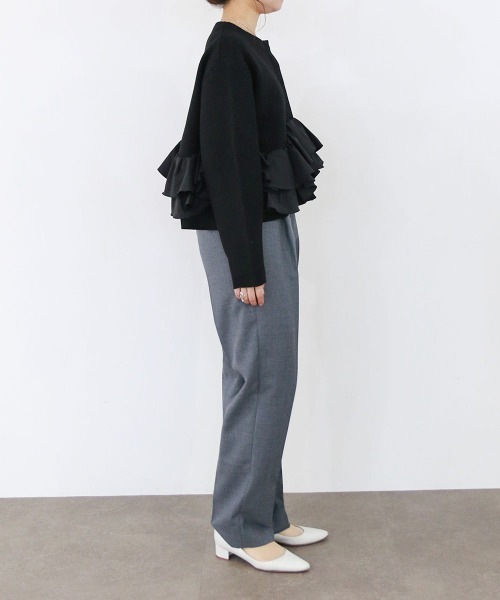 Marilyn Moon（マリリンムーン）の「spiral taffeta raffle knit jacket（その他アウター・レディース・ブラック/ネイビー・FREE）」の10枚目の写真