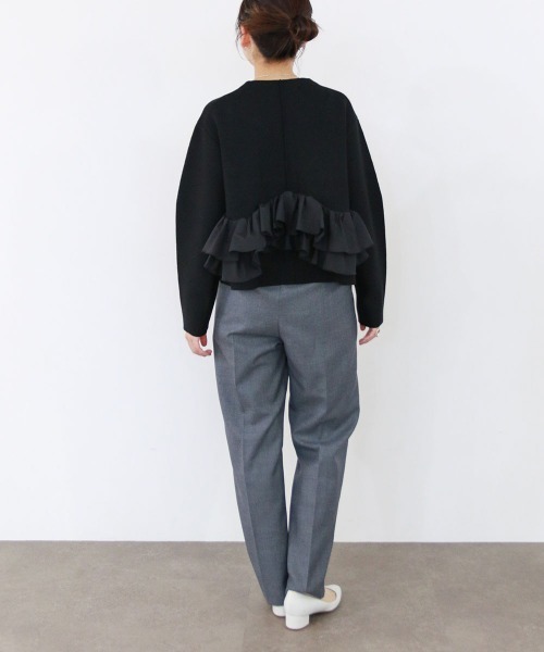 Marilyn Moon（マリリンムーン）の「spiral taffeta raffle knit jacket（その他アウター・レディース・ブラック/ネイビー・FREE）」の9枚目の写真