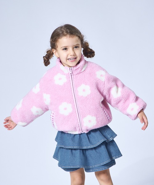 pairmanon（ペアマノン）の「【エアサーマル】ガールズ  総柄 リバーシブル ボアブルゾン（ブルゾン・キッズ・ピンク系その他/イエロー系その他/ベージュ/ピンク・XS/S/M/L）」の10枚目の写真