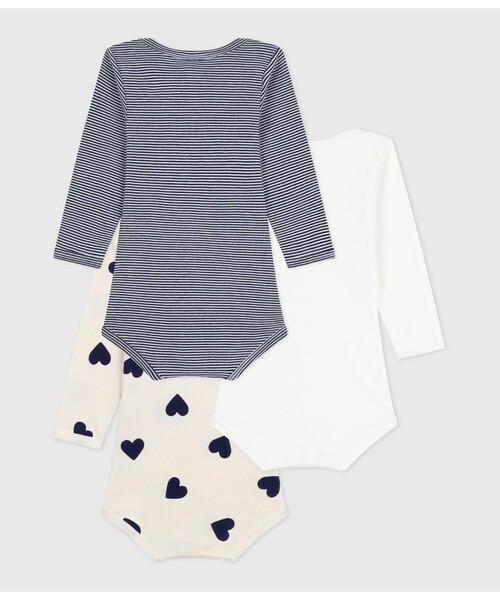 PETIT BATEAU(プチバトー)の「長袖ボディ3枚組(ロンパース・キッズ・その他1・6MONTH/12MONTH/18MONTH/24MONTH)」の2枚目の写真