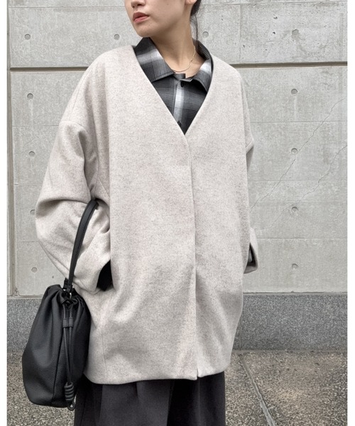 DRAW（ドロー）の「DRAW(ドロー) / フォームショートジャケット（ブルゾン・レディース・ブラック/グレー/ベージュ・MEDIUM/LARGE）」の6枚目の写真