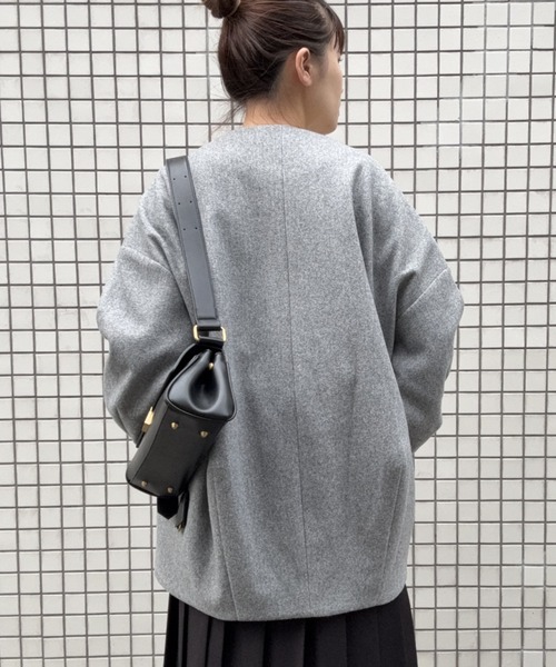 DRAW（ドロー）の「DRAW(ドロー) / フォームショートジャケット（ブルゾン・レディース・ブラック/グレー/ベージュ・MEDIUM/LARGE）」の13枚目の写真