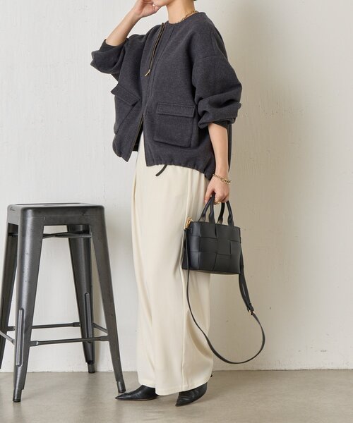 Jena espace merveilleux(ジェナ エスパスメルヴェイユ)の「ウールライクファスナージャケット(ブルゾン・レディース・ベージュ/チャコールグレー/ブラウン・FREE)」の10枚目の写真