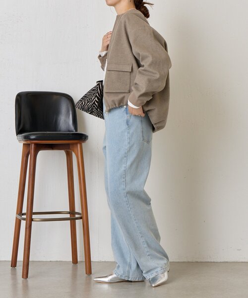 Jena espace merveilleux(ジェナ エスパスメルヴェイユ)の「ウールライクファスナージャケット(ブルゾン・レディース・ベージュ/チャコールグレー/ブラウン・FREE)」の18枚目の写真