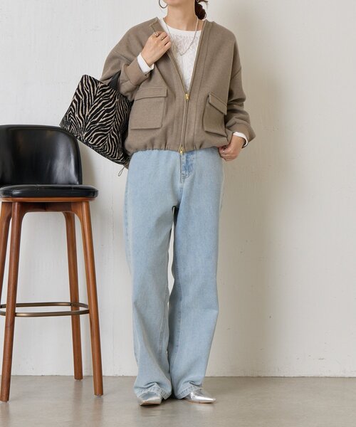 Jena espace merveilleux(ジェナ エスパスメルヴェイユ)の「ウールライクファスナージャケット(ブルゾン・レディース・ベージュ/チャコールグレー/ブラウン・FREE)」の20枚目の写真