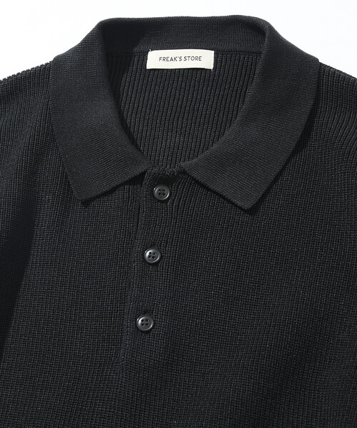 FREAK'S STORE(フリークスストア)の「限定展開 リラックスフィット 片畦編み ポロカラー ニット(ニット/セーター・メンズ・ネイビー/チャコールグレー/ブラウン/ブラック・LARGE/MEDIUM/SMALL)」の7枚目の写真
