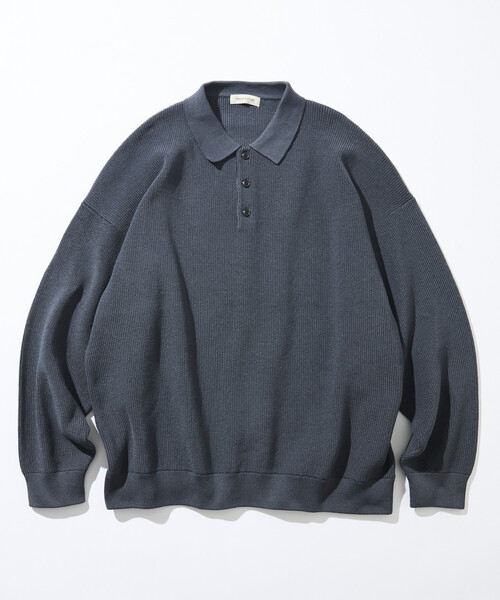 FREAK'S STORE(フリークスストア)の「限定展開 リラックスフィット 片畦編み ポロカラー ニット(ニット/セーター・メンズ・ネイビー/チャコールグレー/ブラウン/ブラック・LARGE/MEDIUM/SMALL)」の16枚目の写真