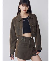 MURUA | 【セットアップ対応】フェイクレザーショートフライトジャケット(ブルゾン)