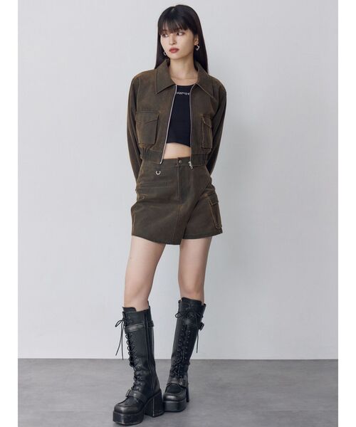 セール】【セットアップ対応】フェイクレザーショートフライト