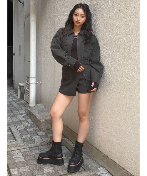 MURUA（ムルーア）の「【セットアップ対応】フェイクレザーショート