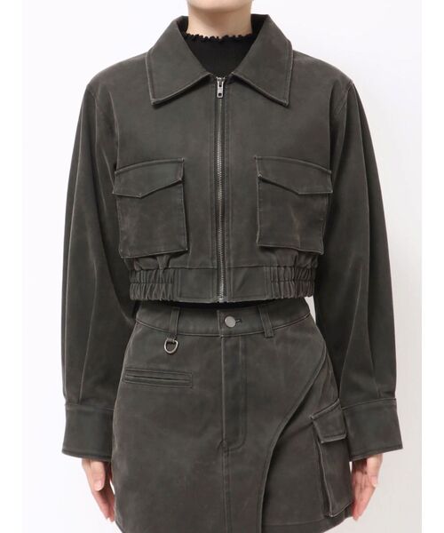 セットアップ対応】フェイクレザーショートフライトジャケット