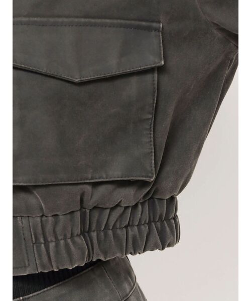 セットアップ対応】フェイクレザーショートフライトジャケット