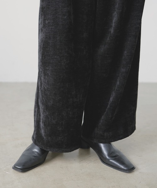 LIAN（リアン）の「ベロアタックワイドパンツ（スラックス・レディース・ブラック/ブラウン/アイボリー/ベージュ・FREE）」の15枚目の写真