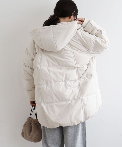 セール】ストレッチフードミドルダウン（ダウンジャケット/コート