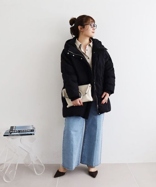 セール】ストレッチフードミドルダウン（ダウンジャケット/コート