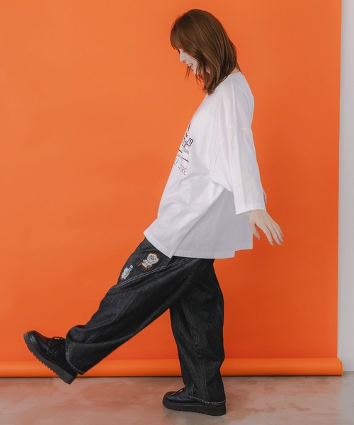 セール】353117：虚無ストアでお買い物 刺繍パンツ（デニムパンツ