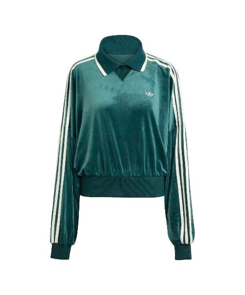 adidas(アディダス)の「adidas Originals adidas Originals × Liberty London Embossed Velvet Sweatshirt(アディダスオリジナルス アディダス オリジナルス × リバティ ロンドン エンボス加工 ベルベット スウェットシャツ)(スウェット・レディース・グリーン系・SMALL/MEDIUM/LARGE/X-SMALL)」の2枚目の写真