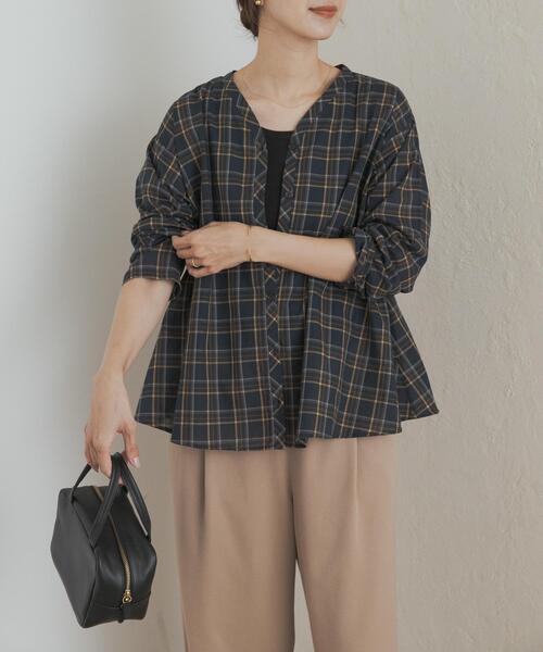 セール】チェックフレアブラウス（Tシャツ/カットソー）｜URBAN