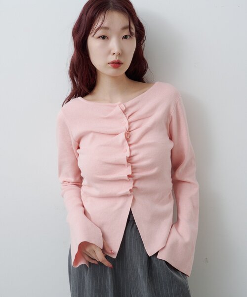 セール】【お気に入り2万人突破！/8色展開】フロントギャザーニット