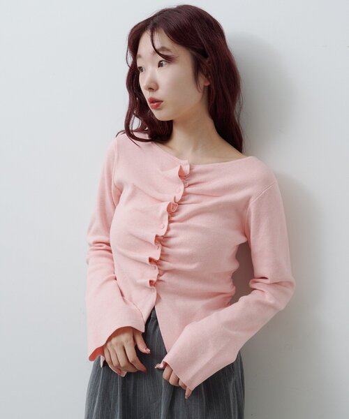 セール】【お気に入り2万人突破！/8色展開】フロントギャザーニット