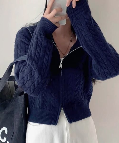 最終値下 ルネ ダブルジップ カーディガン 34 ブルー 最終値下 ルネ ダブルジップ カーディガン 34 ブルー