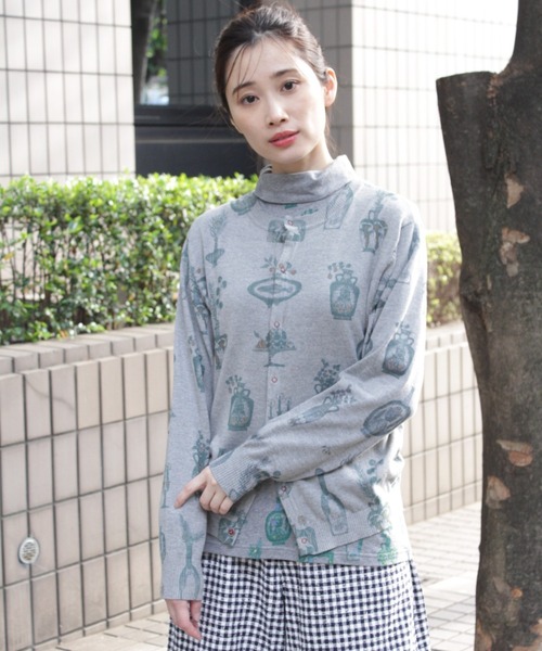 スーパーハッカ（SUPER HAKKA）/SUPER HAKKA×保坂優子 「暮らしを彩る」プリント度甘天竺タートルカットソー SUPER HAKKA×保坂優子 「暮らしを彩る」プリント度甘天竺タートル