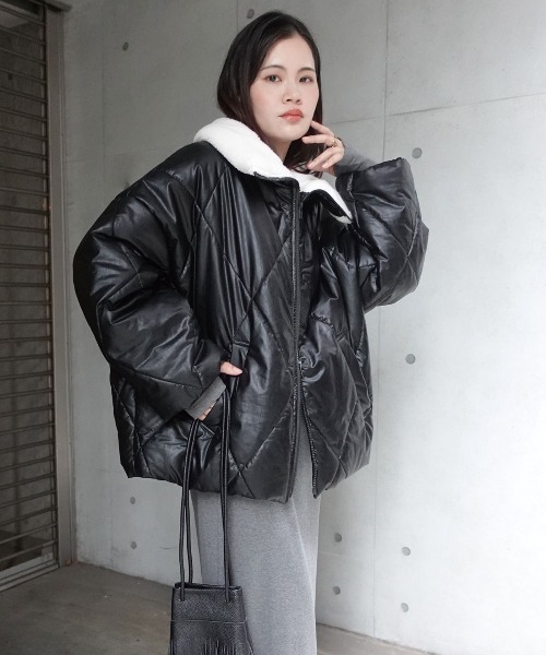 CORNERS(コーナーズ)の「コーデを考えなくていい、主役アウター。ビンテージプリントフェイクレザーブルゾン(ダウンジャケット/コート・レディース・アイボリー/ブラック/ブラウン・M)」の7枚目の写真