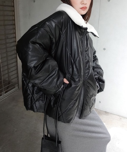 CORNERS(コーナーズ)の「コーデを考えなくていい、主役アウター。ビンテージプリントフェイクレザーブルゾン(ダウンジャケット/コート・レディース・アイボリー/ブラック/ブラウン・M)」の9枚目の写真