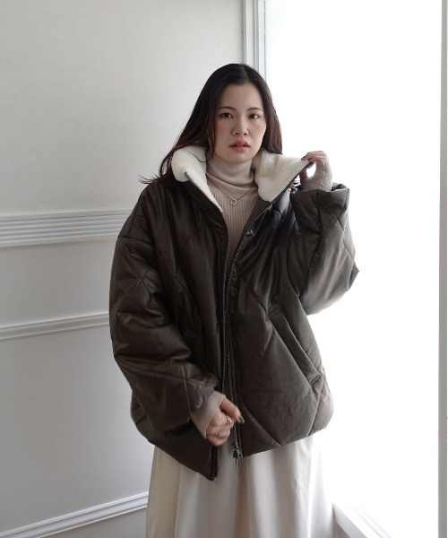 CORNERS(コーナーズ)の「コーデを考えなくていい、主役アウター。ビンテージプリントフェイクレザーブルゾン(ダウンジャケット/コート・レディース・アイボリー/ブラック/ブラウン・M)」の14枚目の写真