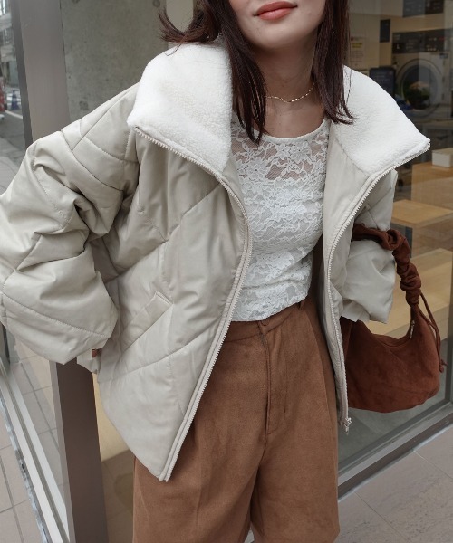 CORNERS(コーナーズ)の「コーデを考えなくていい、主役アウター。ビンテージプリントフェイクレザーブルゾン(ダウンジャケット/コート・レディース・アイボリー/ブラック/ブラウン・M)」の21枚目の写真