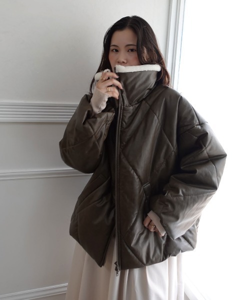 CORNERS(コーナーズ)の「コーデを考えなくていい、主役アウター。ビンテージプリントフェイクレザーブルゾン(ダウンジャケット/コート・レディース・アイボリー/ブラック/ブラウン・M)」の19枚目の写真