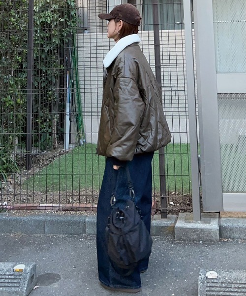 CORNERS(コーナーズ)の「コーデを考えなくていい、主役アウター。ビンテージプリントフェイクレザーブルゾン(ダウンジャケット/コート・レディース・アイボリー/ブラック/ブラウン・M)」の21枚目の写真