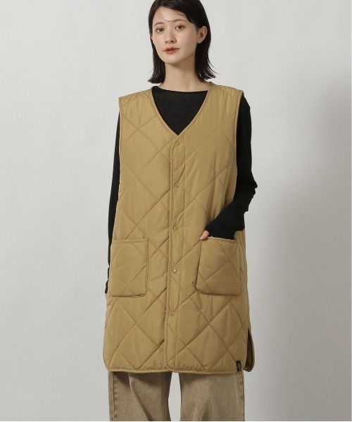 家事や在宅ワークにも】裏ボアキルトロングベスト / 587528