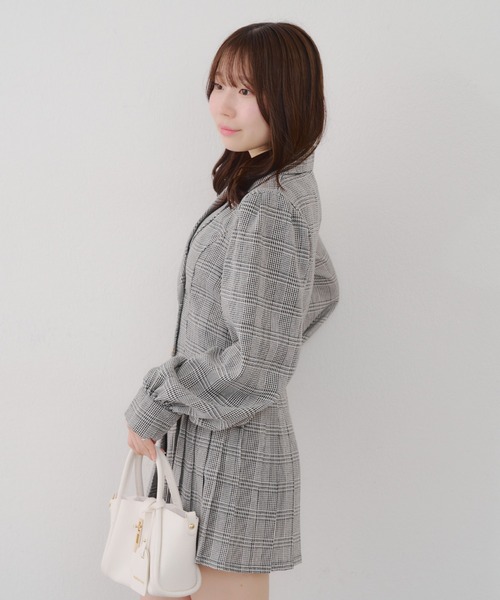 continuer de NICE CLAUP（コンティニューデナイスクラップ）の「テーラードミニプリーツワンピース（ワンピース・レディース・チェック/ブラウン/トップグレー・FREE）」の17枚目の写真