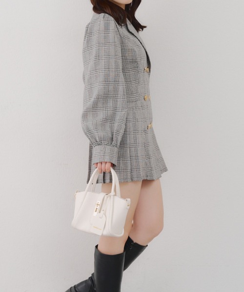 continuer de NICE CLAUP（コンティニューデナイスクラップ）の「テーラードミニプリーツワンピース（ワンピース・レディース・チェック/ブラウン/トップグレー・FREE）」の19枚目の写真