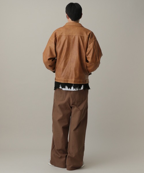 V2(ブイツー)の「V2/Vintage レザージャケット(ブルゾン・メンズ・ブラウン・MEDIUM/LARGE)」の4枚目の写真