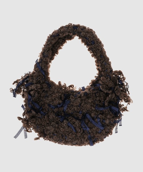 OUAT（オーユーエーティー）の「PABLO MICRO FRINGE BAG（ハンドバッグ・メンズ・グレー/オフホワイト/ブラウン・0）」の3枚目の写真